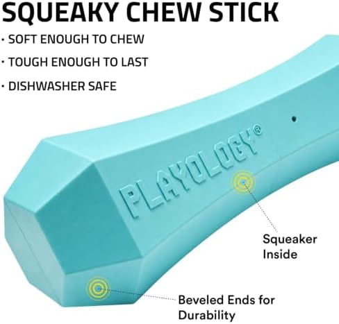Playology Squeaky Chew Stick Scented Dog Toy - Medium, Peanut Butter Scent