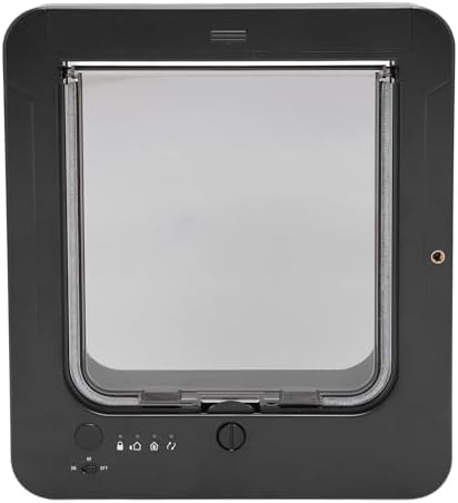 Microchip Cat Door, Automatic Unlocking Weatherproof (Black +
