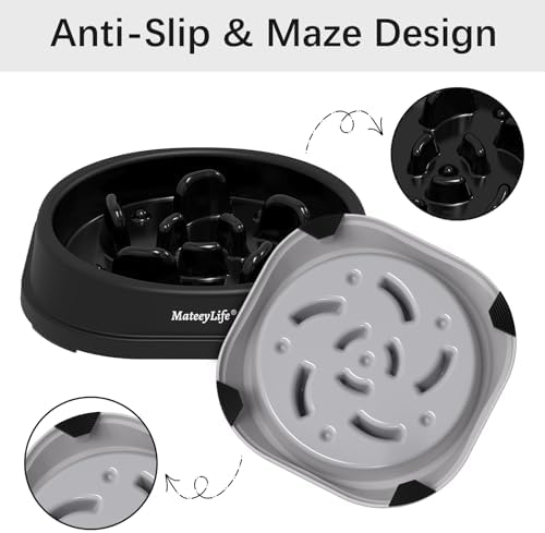 MateeyLife 2-Pack Slow Feeder Dog Bowls, 1 Cup, Dog Puzzle Feeder Bowl