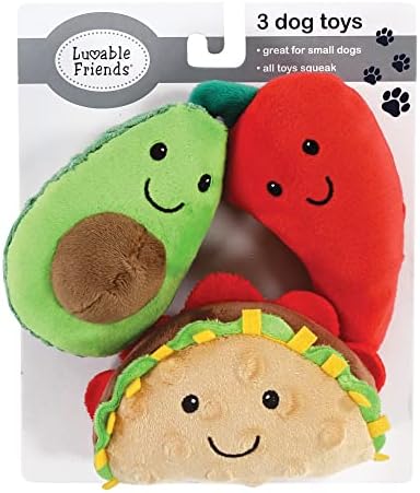 Luvable Friends Unisex Baby Squeaky Plush Dog Toy With Rope