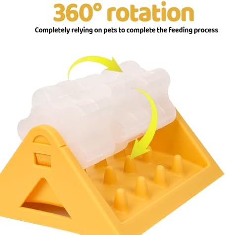 Dog Treat Dispenser, 360° Rotatable Cat Puzzle Toys Easy Cleaning Pet Slow Feeder Bowl, Interactive Toys for Dogs Cats