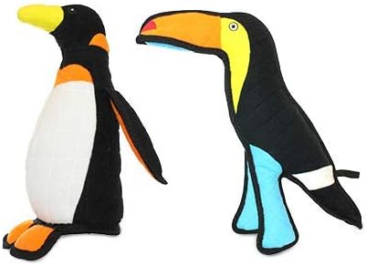 TUFFY® 2 Pack Penguin Toucan Ultra Durable Plush Dog Toys