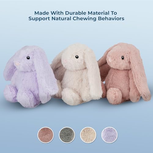 Best Pet Supplies Bunny Buddy Squeaky Plush Dog Toy - Mauve, Small | Soft Plush, Squeaks & Crinkles, Perfect for Moderate Chewers, Toss & Fetch Play, Stress & Anxiety Reliever, Ideal Gift Toy