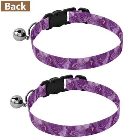 Swirling Marbled Purple Kitten Collar 2 Pack for Puppy Adjustable Length 10.6" to 17.1"