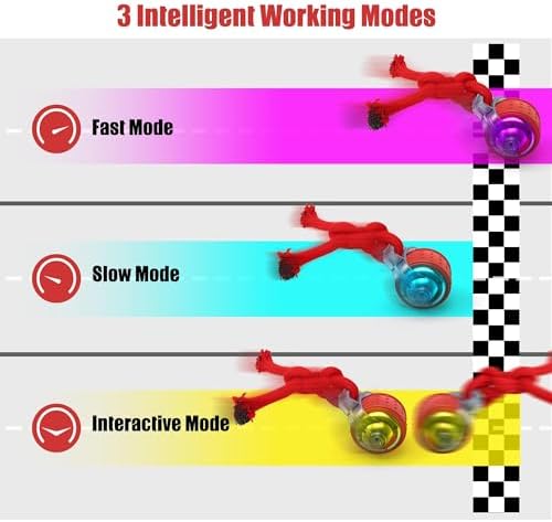 Interactive Dog Toys, Smart Automatic Moving Dog Ball with Rope, Rechargeable Motion Activated Rolling Dog Toy for Small Large Dogs Aggressive chewers to Keep Them Busy
