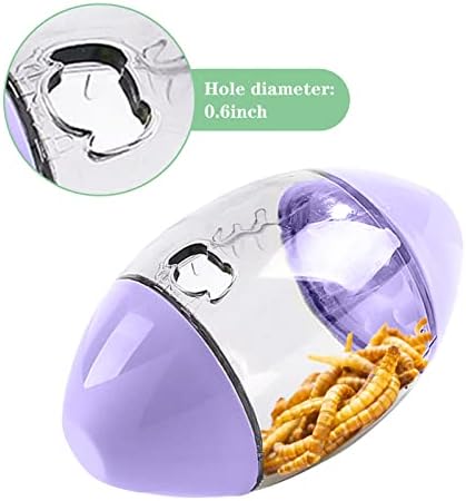 ALI2 Bearded Dragon Feeder Toy Rugby Shape, Reptile Interactive Enrichment Toy for Lizard, Gecko and Small Animals