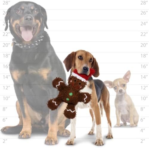 MIGHTY® 2 Pack Microfiber Medium Ball: Gingerbread Man Plush Dog Toy