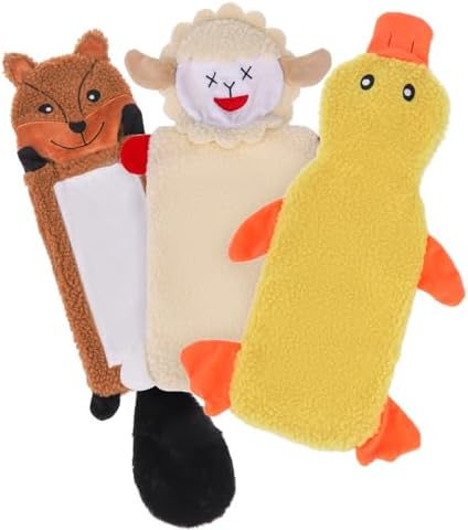 SCENEREAL Fall Thanksgiving Stuffless Dog Squeaky Toys for Medium Large Dogs, 3 Pack Holiday Halloween Pet Crinkle Toy with Squeaker for Puppy Chew, Interactive Dog Plush Toys Gift for Boy Girl