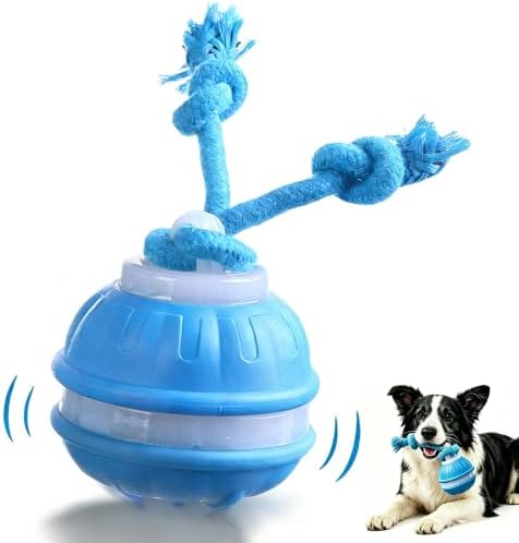 Interactive Dog Toys,Dog Ball Toy with Squeaky Birdsong Sound and Stimulation,Automatic Motion Activated Dog Toy for Boredom,Indoor Outdoor Pet Exercise Toy for Small/Medium Dogs(Blue)