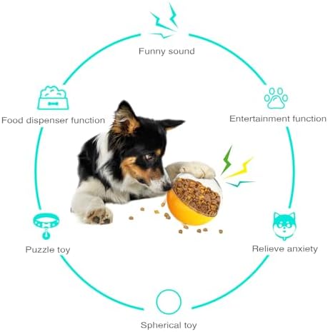 Dog Treat Ball, Interactive Squeaky Mental Stimulation Toys, Slow Feeder Puzzle Toys for Medium/Large Dog Breeds