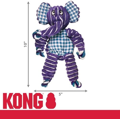 Kong Floppy Knots Rope and Plush Dog Toy, Elephant, Small/Medium