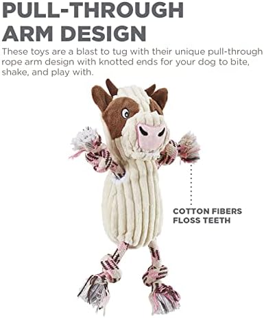 Outward Hound by Charming Pet Ranch Roperz Cow Plush Squeaky Dog Toy