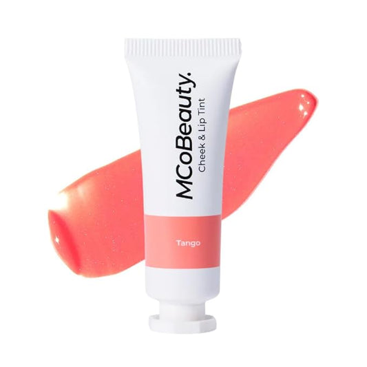 MCoBeauty - Cheek and Lip Tint - Dewy Gel-Cream Formula for Buildable Color - Multi-Use with a Soft Radiant Finish - Tango, True Orange Shade - Liquid blush for Cheeks & Lips