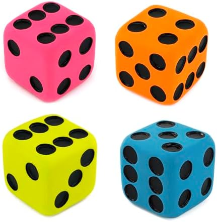 CHIWAVA 4PCS 1.7" Squeaky Latex Dog Toys Dice Fetch Play for Small Dogs
