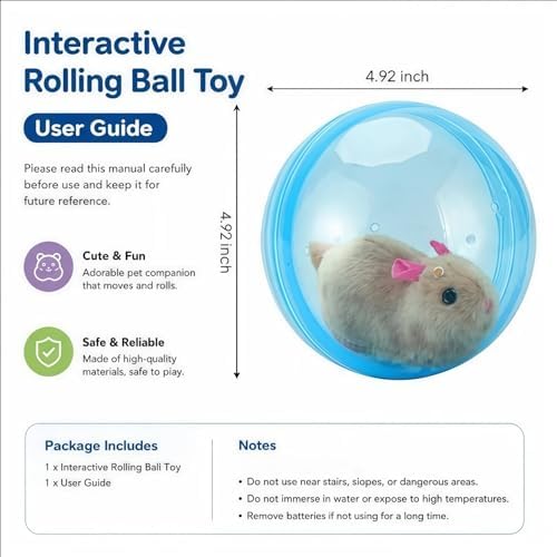 Self-Rolling Interactive Cat Ball Automatic Interactive Cat Toys for Indoor Cats 360° Rolling Smart Cat Chase Balls Toy Motion Activated Cat Enrichment Toys to Keep Them Busy (Pink Ball+White Rabbit)
