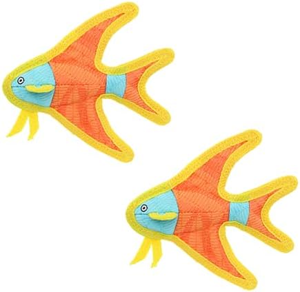 Tuffy® - DuraForce® : 2 Pack Jr Angel Fish Dog Toy: Ultra Durable Plush Toy with Multiple Layers & Reinforced Seams, Washable and Floats, DuraForce® Construction
