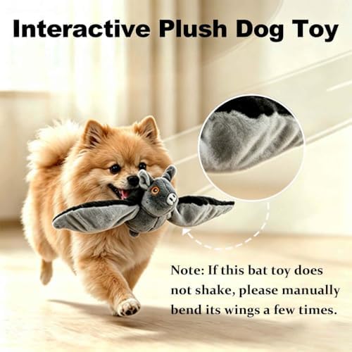 Flying Bat Dog Toy, Halloween Dog Cat Toys, Automatic Interactive Cat Toys Indoor Cats, Realistic Flight Motion and Chirping Sound, Outdoor for Exercise, Play and Bored