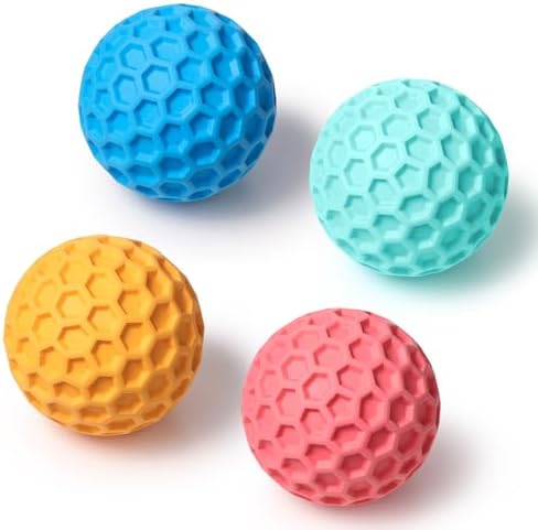 iPettie 4 Pack Honeycomb Dog Toys for Aggressive Chewers, Squeaky Chew Toys