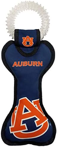 Pets First NCAA Auburn Tigers Dental Dog TUG Toy with Squeaker. Tough PET Toy for Healthy Fun, Teething & Cleaning Pets Teeth & Gum