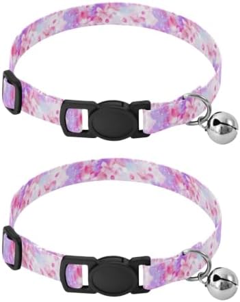 Cherry Blossom Flowers Pink Easy to Clean Pet Collar 2 Pack Adjustable Pet Collar