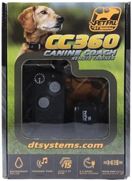 DT SYSTEMS CC360 Canine Coach 360 Waterproof Adjustable Remote Dog Training E-Collar, 360-Yard Range, 15 Stimulation Levels & Beeper, Charger Included