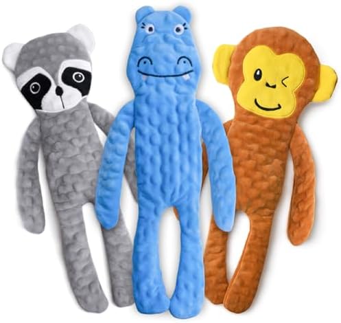SHARLOVY No Stuffing Dog Toys 5 Pack, Crinkle Interactive Dogs Toy for Boredom, Puppy Toys for Teething to Keep Them Busy, Cute Squeaky Dogs Toy for Small, Medium, and Large Breed