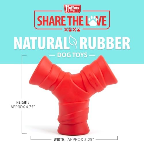 Jeffers Pet Natural Rubber Dog Chew Toy – Red Y, Medium - Vanilla Scented, Durable, Non-Toxic, Dishwasher Safe, Interactive Fetch & Tug Toy - Perfect for Training Medium Chewers