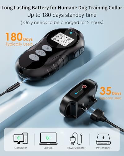 Dog Shock Collar with Remote Control - Shock Collar for Dogs IPX7 Waterproof Dog Training Collar with Beep Vibration Static Correction Flashlight Long-Lasting Battery Safe Training for dogs 10–120 lbs