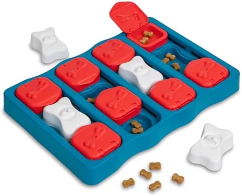 Outward Hound by Nina Ottosson Dog Brick – Interactive Treat Puzzle Enrichment Toy, Level 2 Intermediate, 1 Count (Pack of 12)