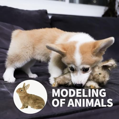 ALL FOR PAWS Classic Rabbit Squeaky Doy Toy, Bunny Dog Toy for Small Medium Breed, Puppy Fetch Toy with Squeaker, Plush Chew Dog Toy, Brown Rabbit -Small Size