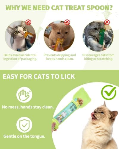 5-Pack Cat Treat Dispenser Spoon, Lickable Cat Treat Spoon for Wet Food