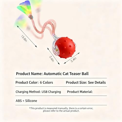 Interactive Cat Toys for Indoor Cats,3-Tails,Automatic Moving Kitten Toys