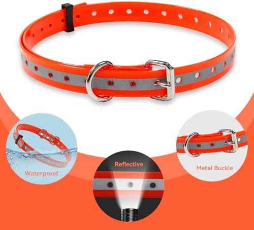 TPU Waterproof Dog Collar Replacement Strap,Easy-Clean,Odor-Resistant e Collar Strap, Shock Collar Replacement Strap Designed for Daily Training and Evening Walks.