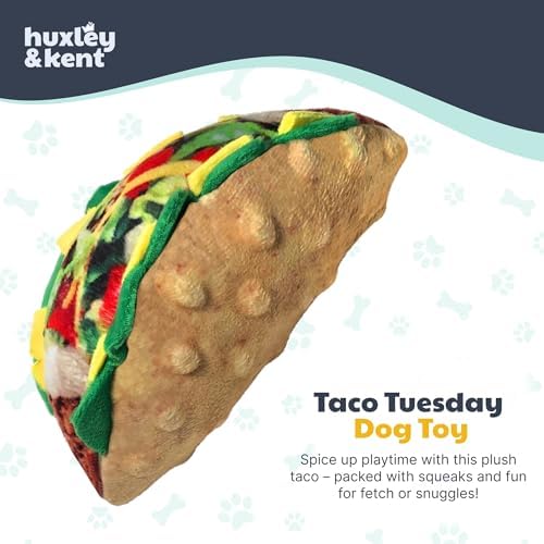 Huxley & Kent Power Plush Squeaky Dog Toy, Taco Tuesday, Small
