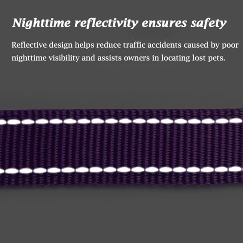 Personalized Reflective Dog Collar with Custom Embroidery - Durable Nylon, POM Buckle, Night Safety, Pet ID Collar