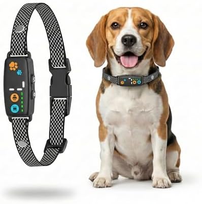 Smart Dog Bark Collar for Small & Medium Dogs (8–50 lbs) – Automatic Bark Control with Beep & Vibration, 7 Sensitivity Levels, Rechargeable & Waterproof, Adjustable Fit