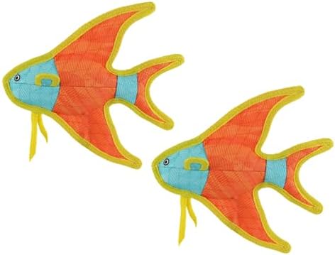 Tuffy® - DuraForce® : 2 Pack Angel Fish Dog Toy: Ultra Durable Plush Toy with Multiple Layers & Reinforced Seams, Washable and Floats, DuraForce® Construction