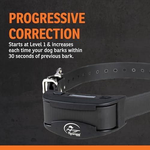SportDOG NoBark Premium Bark Collar | Silent Partner Bark-Only Detection, Static, 3 Training Modes, Rechargeable, Waterproof, Lightweight, Dogs 8 lb+, 5-22 in