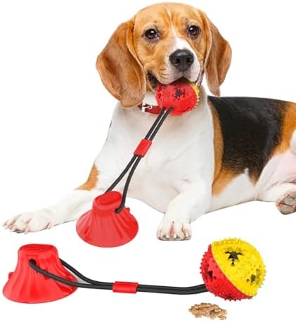 Coolplay Suction Cup Tug of War Toy for Aggressive Chewers, Interactive Treat Dispensing Rope Toy, Dog Enrichment Toys
