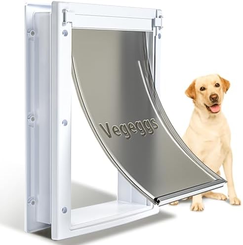 Large Dog Door for Door, Durable Plastic, Magnetic Pet Door with Lock Panel