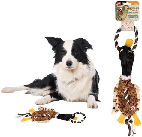 SPOT Skinneeez Duck Tug Dog Toy – 23in Stuffing Free Rope Handle Tug & Squeak Toy, Durable Multi-Texture for Moderate Chewers, Medium & Large Dogs, Assorted Style (1 Piece)