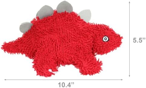 MIGHTY Tuffy Microfiber Medium Ball Stegosaurus Dog Toy