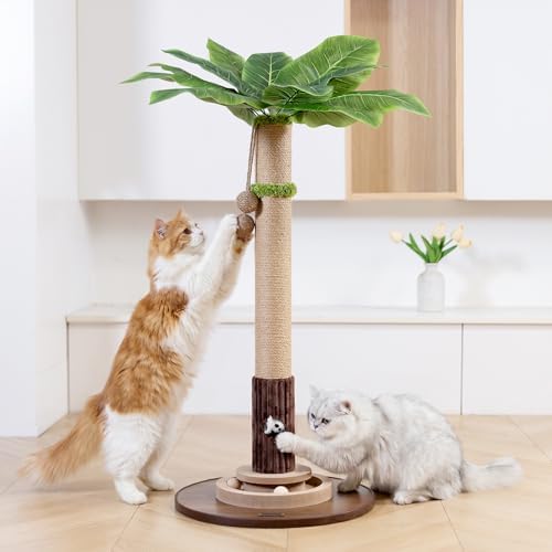 Woochpet 35"Cat Scratching Posts For Indoor Cat,Cat Scratcher With Cat Toys