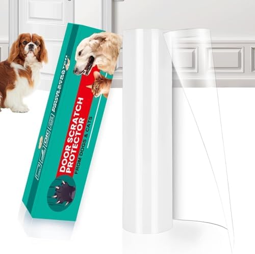 FTSTC Door Protector from Dog Scratching, [Thicken Vinyl] Heavy Duty Claw Guard Door Protector, Flexible Couch Corner Door Claw Shield for Cat, Anti-Scratch Guard for Furnitures(130in X 8.3in)