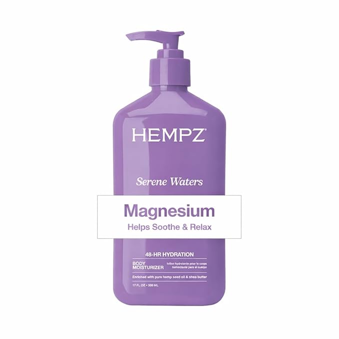 Hempz Magnesium Body Lotion, Serene Waters Moisturizer, Soothing and Hydrating with Arnica, 17 fl.oz.