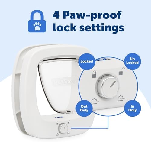 PetSafe Big Cat Door, Interior/Exterior, 4-Way Lock, Soft-Close, Up to 25lb