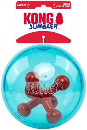 KONG Jumbler Jacks Dog Ball Toy, Interactive Rolling Rattle Ball