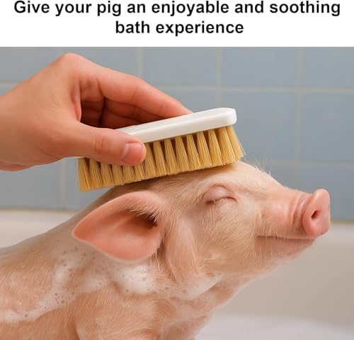 2Pcs Pet Enrichment Toy, 2-in-1 Self-Grooming and Scratch Brush for Mini Pigs, Cats & Dogs – Encourages Natural Behavior, Reduces Stress, Easy Install for Pens, Crate or Yard