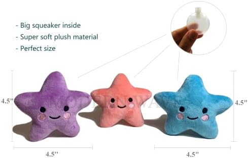 MODERN WAVE - Interactive Squeaky Plush Hide and Seek Squirrel Type Puzzle Toy for Dogs, Small Size (Moon and Stars)