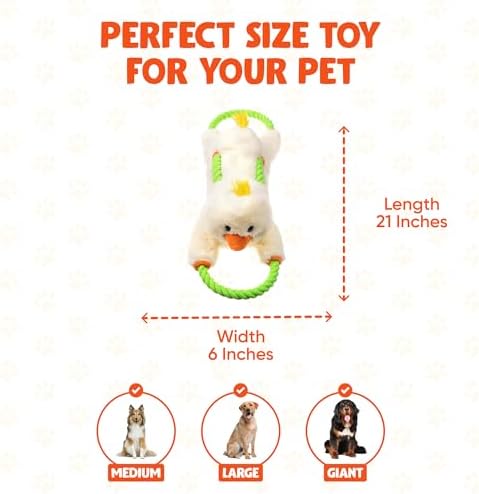 Haystackerz Plush Dog Toy - Ruff Guard Technology - Large Squeaker & Rope Design - Squeaky Dog Toys Suitable for Medium to Large Breeds - Interactive Shape for Tugging and Cuddling
